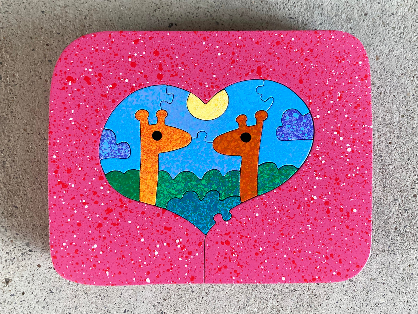Lil' Heart (Two Giraffes/Pink)