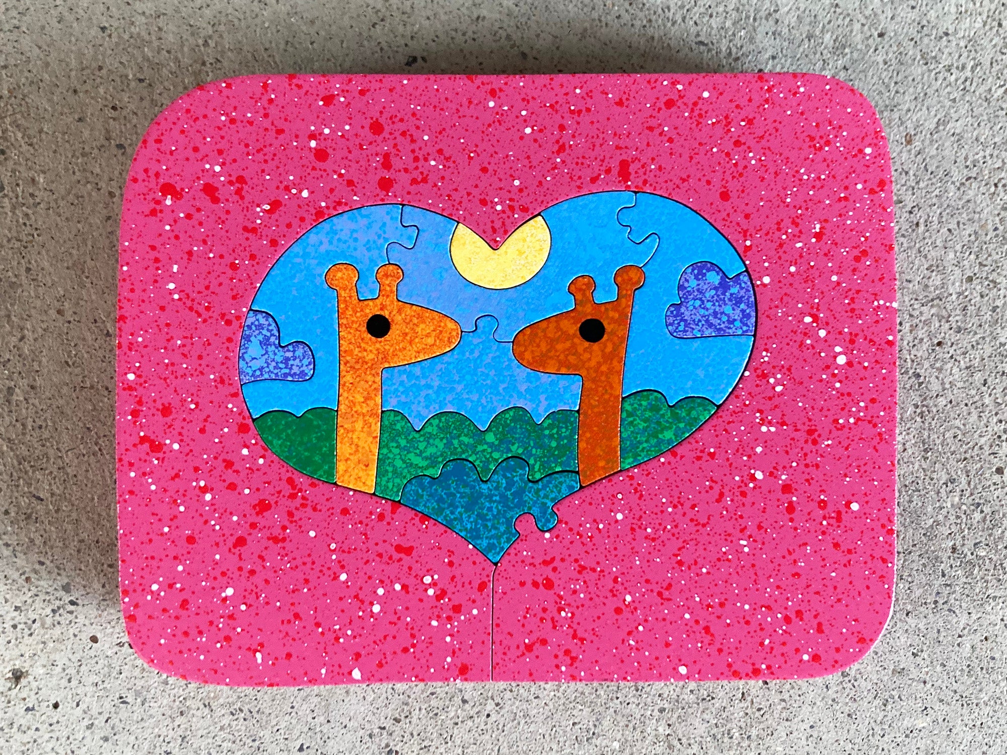 Lil' Heart (Two Giraffes/Pink)