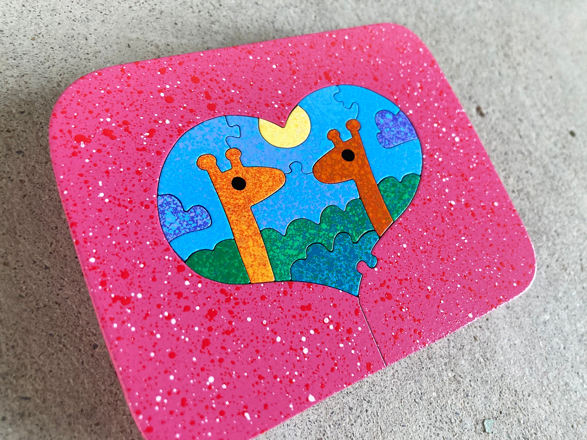 Lil' Heart (Two Giraffes/Pink)